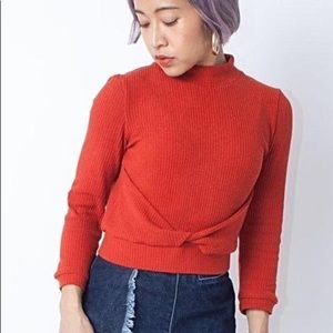 Samantha Pleet Red Mockneck Sweater